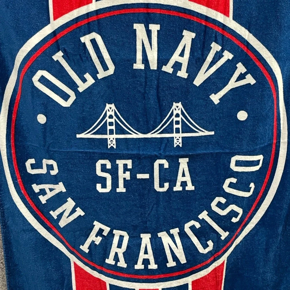 Old Navy Printed Logo Terry 28” X 58” Beach Towe